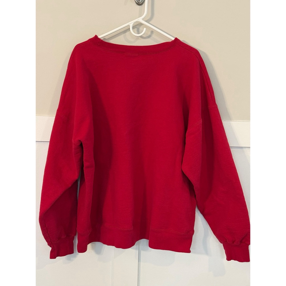 Women's THE BAR Red & White Varsity Sweatshirt XXL - Picture 5 of 5